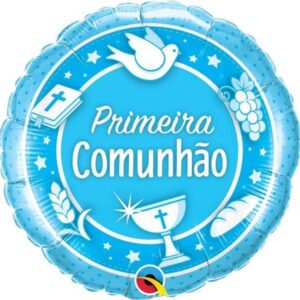Balão Foil 46Cm Primeira Comunhão Azul