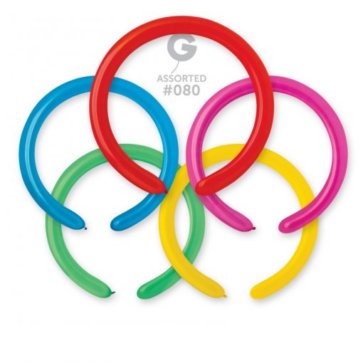 100 Balões Sortidos de modelar de 260 Q GEMAR