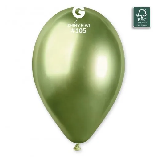 Balões Verde Kiwi Cromados de 33 cm GEMAR