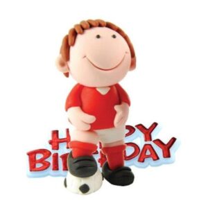 Cake Topper Futebolista Vermelho