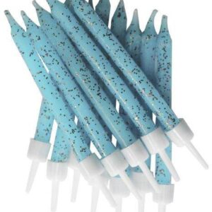 Velas De Aniversário Azul Bebé Glitter