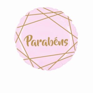 Balão Foil Parabéns Rosa e dourado