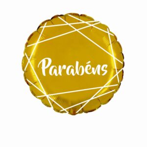 Balão Foil Parabéns - Ouro E Branco