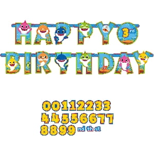 Bandeirola Baby Shark Personalizável 3,2 Metros