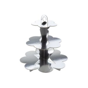 Expositor De Cupcakes Prata metalizado