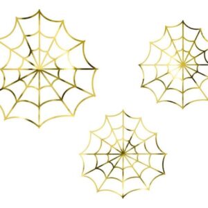 Decorações de Papel Teias de Aranha - Ouro