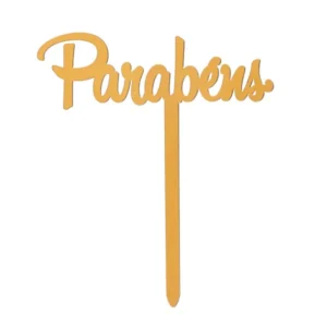 Topo Para Bolo Parabéns em acrilico