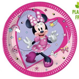 Pratos de papel Minnie Junior, próxima geração 20cm, 8 peças (sem plástico)