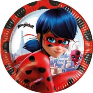 8 Pratos Ladybug papel