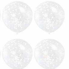 Balões Com Confettis - Branco