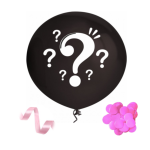 Balão Chá De Revelação Com Fita E Confettis Rosa