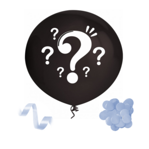 Balão Chá De Revelação Com Fita E Confettis Azuis