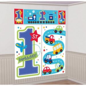 Mega Poster 5 Peças 1.80M 1O Aniversario Azul