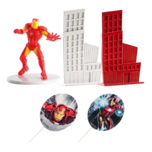 DeKora Conjunto Decoração Bolo Iron Man