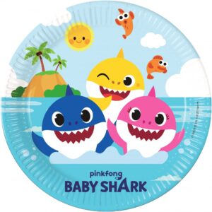 8 Pratos Baby Shark de Papel FSC