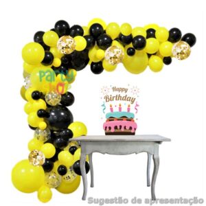 Kit Arco Balões Amarelo -100 Peças