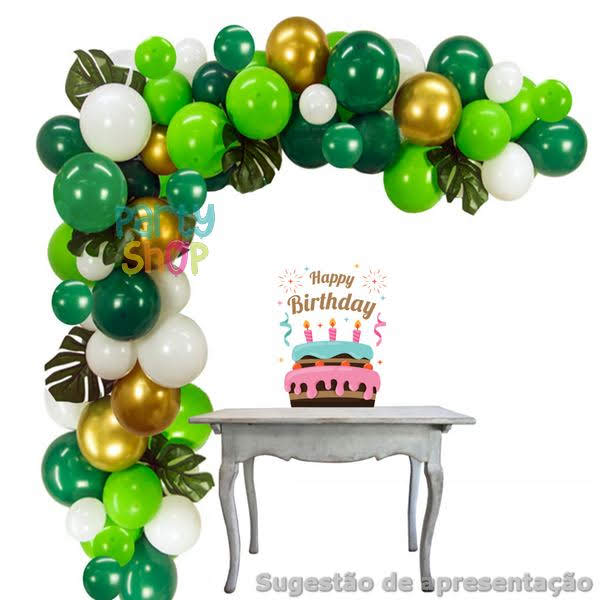Kit Arco Balões Verde - 100 Peças