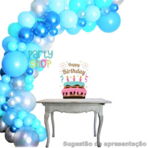 Kit Arco Balões Azul Bebé - 100 Peças