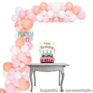 Kit Arco Balões Rosa Bebé Pastel - 100 Peças