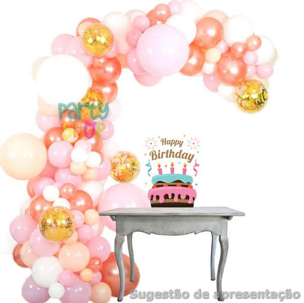 Kit Arco Balões Rose Gold - 100 Peças