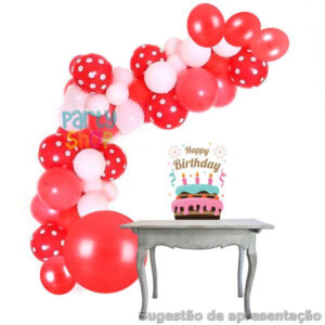 Kit Arco Balões Vermelho - 100 Peças