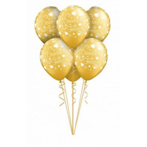 5 Balões Casados De Fresco Ouro