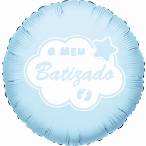 Balão Foil O Meu Batizado Azul