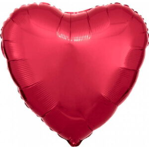 Balão Coração Foil 45 Cm - Vermelho Acetinado