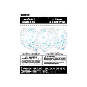 Balões Com Confettis - Azul Bebé