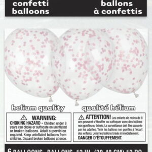 Balões Com Confettis - Rosa