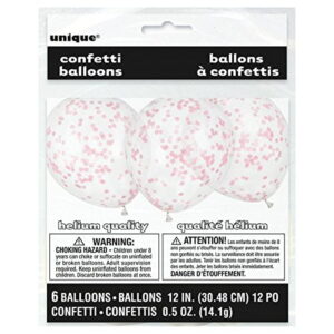 Balões Com Confettis - Rosa Bebé