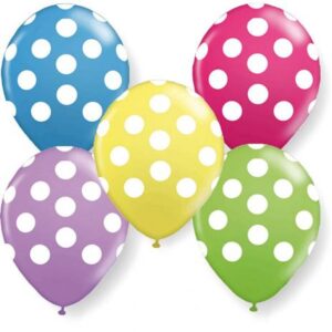 Balões Com Pintas Brancas, 6 Unidades - Sortido