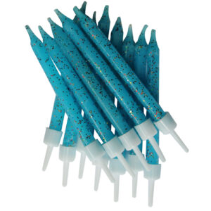 Velas De Aniversário Azul Glitter