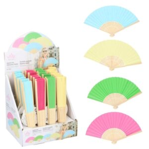 Leque Madeira Colorido Liso Sort.