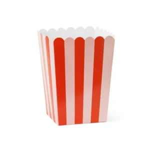Caixas Para Pipocas Vermelho às riscas