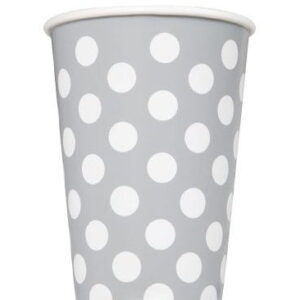 Copos De Cartão Prateado Com Bolinhas
