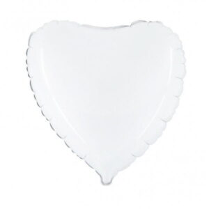 Balão Coração Foil 45 Cm - Branco