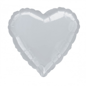 Balão Coração Foil 45 Cm - Prata