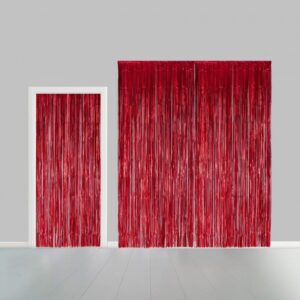 Cortina Decorativa - Vermelho Metalizado 240Cm