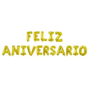 Balões Feliz Aniversário - Dourado