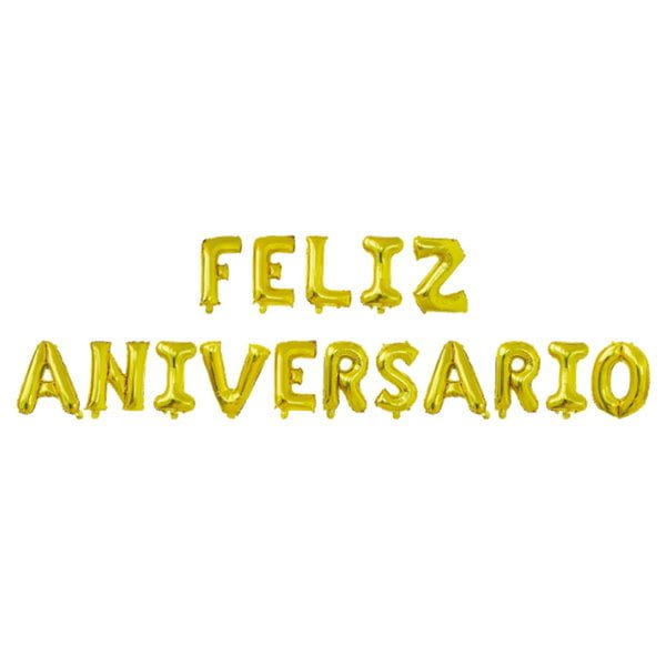 Balões Feliz Aniversário - Dourado