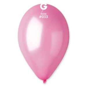 Balões Rosa Metalizados de 30 cm GEMAR