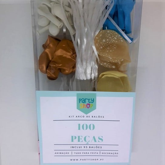 Kit Arco Balões Azul Bebé - 100 Peças - Image 2