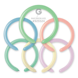 100 Balões Sortidos de modelar Pastel Macaron de 260 Q GEMAR