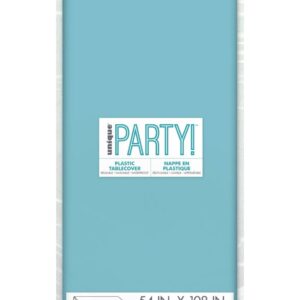 Toalha de mesa quadrada de plástico azul (54 pol. x 108 pol.)