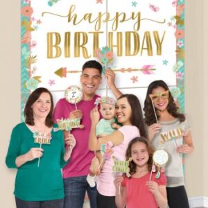 Mega Poster Floral + Acessorios Fotografia -Happy Birthday