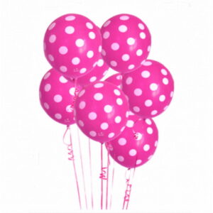 Balões Com Pintas Brancas, 6 Unidades - Rosa