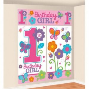 Mega Poster 5 Peças 1.80M 1O Aniversario Rosa