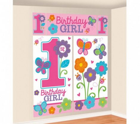 Mega Poster 5 Peças 1.80M 1O Aniversario Rosa