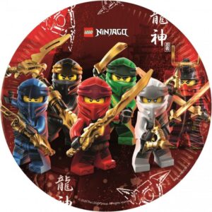 8 Pratos Lego Ninjago papel